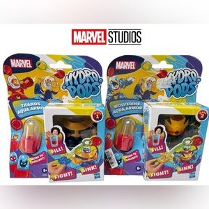 Marvel HydroPods Aqua Armor Set | Wolverine & Thanos Figures | New in Box